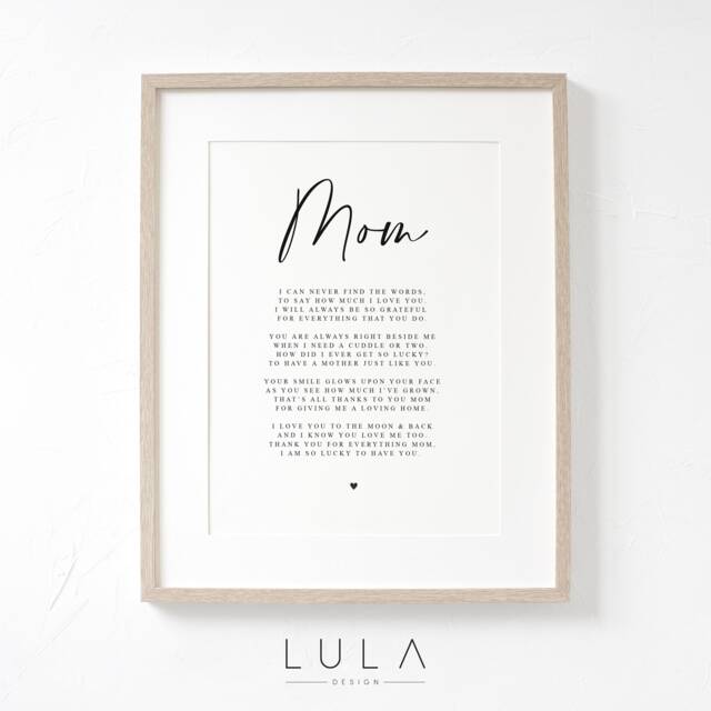 Mom Poem A4 Or A5 Print - Mothers Day Gift, Gift For Mom, Mom Birthday A Poem From Child Children - image 1