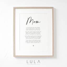 Mom Poem A4 Or A5 Print - Mothers Day Gift, Gift For Mom, Mom Birthday A Poem From Child Children - thumbnail 1