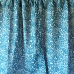 Curtain Panel Beige Teal Blues Roses Leaves Floral Modern Decor Cafe Curtain Kitchen Valance , Runner Napkins Available, Great Gift - thumbnail 2