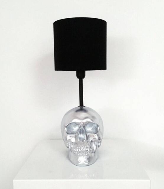 Silver Skull Lamp // Decor Handmade By Haus Of Skulls