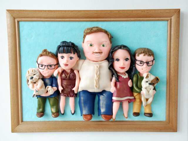20Th Anniversary Gift Family Portrait With Dogs Personalized For Wife - image 1