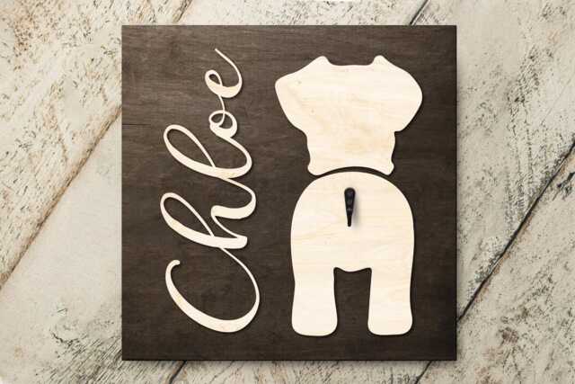 Personalized French Bulldog Sign, Custom Pet Name Wood Holder For Dog Leash, Birthday Gift - image 1