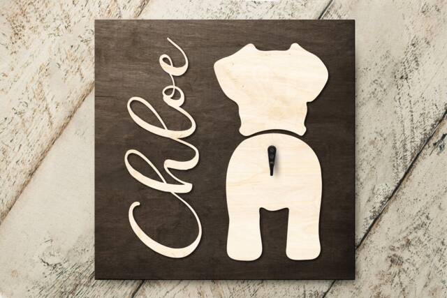 Personalized French Bulldog Sign, Custom Pet Name Wood Holder For Dog Leash, Birthday Gift - image 1