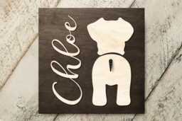 Personalized French Bulldog Sign, Custom Pet Name Wood Holder For Dog Leash, Birthday Gift - thumbnail 1
