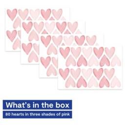 Pink Heart Wall Stickers - Fabric Peel & Stick Watercolour Decals For Kids Rooms & Nursery - thumbnail 4