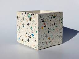 Square Terrazzo Plant Pot Colourful Eco Resin Planter, 12cm