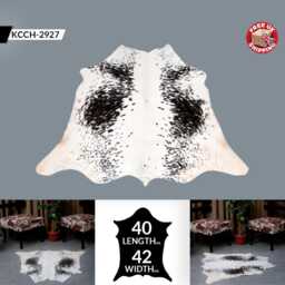Black & White Cowhide Rug - Natural Home Decor - 40x42 Inches - thumbnail 2