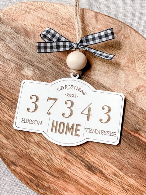 Personalized Zip Code Christmas Ornament, Home Laser Cut Hometown Local Gift Tag, Holiday City - image 1