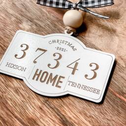 Personalized Zip Code Christmas Ornament, Home Laser Cut Hometown Local Gift Tag, Holiday City - thumbnail 2