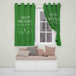 I Wish My Balance Rude Blackout Eyelet Curtains Custom Background Colour Funny Quote Kids Bedroom Playroom Or Home Window Decor Cheeky - thumbnail 3