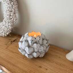 Rustic Acorn Tealight Candle Holder - Neutral Home Decor & Gifts - thumbnail 2