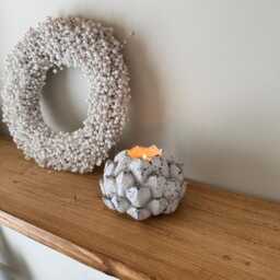 Rustic Acorn Tealight Candle Holder - Neutral Home Decor & Gifts - thumbnail 3