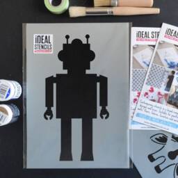 Robot Stencil Kids Bedroom Wall Decor, Arts & Crafts - thumbnail 2