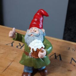 Gnome Statue, Tipsy Gnome, Drunk Mini Garden Decor, Fairy Doors, For Fairy Gardens - thumbnail 2