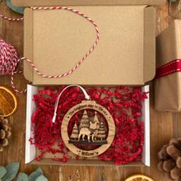 Personalised Dog Memorial Christmas Ornament Oak Veneer Pet Bauble - thumbnail 3