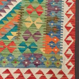 Kilim Rug Classic, Handmade Artisan Afghan Turkish Persian Qashqai Navajo Bohemian Natural Wool Flatweave Multicolour 189x150 cm - thumbnail 4