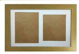 Graduation Double Photo Frame For 1 A4 Certificate & 8x10'' Photograph Oak - thumbnail 1