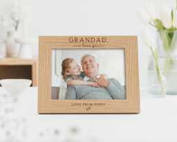 Grandad I Love You Gift - For Grandpa Gramps Nonno Personalised Engraved Photo Frame - thumbnail 1