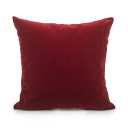 Bright Burgundy Pillow, Throw Pillow Cover, Decorative Cushion Accent Velvet Exclusive Designer Fabric - thumbnail 1