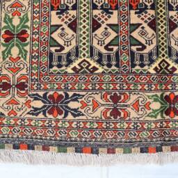 3'4x4'10 Ft. Handmade Afghan Rug - Fine Hand-Knotted Natural Dyes Ala Bakhmal Bukhara Beige Bedroom Rug, 3x5 Oriental - thumbnail 3