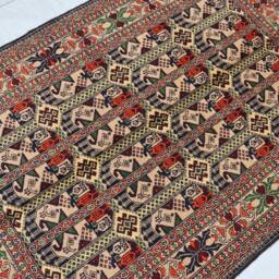 3'4x4'10 Ft. Handmade Afghan Rug - Fine Hand-Knotted Natural Dyes Ala Bakhmal Bukhara Beige Bedroom Rug, 3x5 Oriental - thumbnail 2