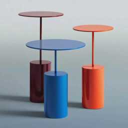 Handmade Metal Side Table Modern Minimalist Round End - thumbnail 1