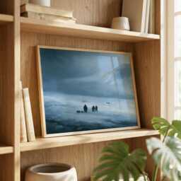 Arctic Expedition Wall Art, Polar Explorer Oil Painting, Frozen Wilderness Print, Adventure Decor, Historical Exploration Artwork - thumbnail 3
