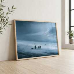 Arctic Expedition Wall Art, Polar Explorer Oil Painting, Frozen Wilderness Print, Adventure Decor, Historical Exploration Artwork - thumbnail 2