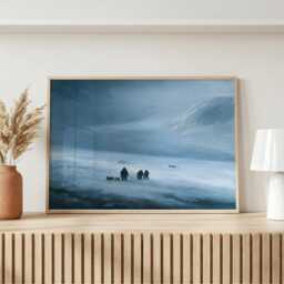 Arctic Expedition Wall Art, Polar Explorer Oil Painting, Frozen Wilderness Print, Adventure Decor, Historical Exploration Artwork - thumbnail 4