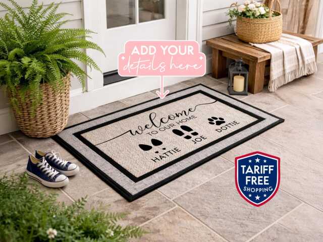Personalised Last Name Front Step Mat, Heavy Duty Doormat - image 1