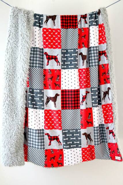 Youth Blanket, Adult Blanket German Shorthair Pointer, Faux Fur Minky Dream Gsp, Dog Large - image 1