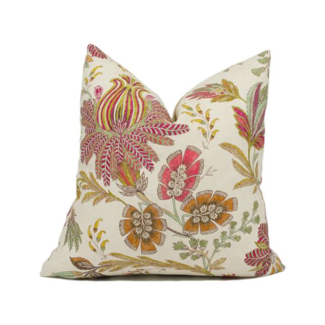 Colefax & Fowler - Casimir Red/Green Fine Paisley Inspired Floral Cushion Cover Handmade Throw Pillow Designer Home D??cor - image 1
