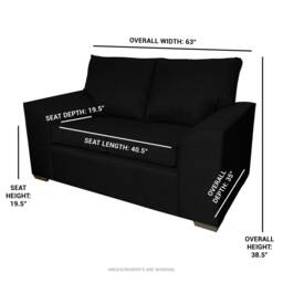 Handmade Dallas Two Seater Sofa Modern Minimalist Charcoal Couch, British Made - thumbnail 4