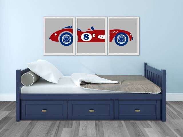 Retro Race Car - Race Car Decor, Automotive Transportation Decor - image 1