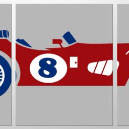 Retro Race Car - Race Car Decor, Automotive Transportation Decor - thumbnail 3