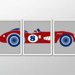 Retro Race Car - Race Car Decor, Automotive Transportation Decor - thumbnail 2