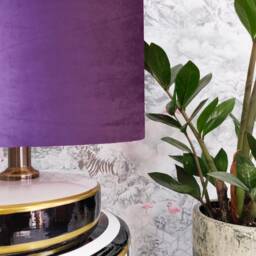 Purple Lampshade in Velvet With Copper Lining - thumbnail 3