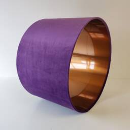 Purple Lampshade in Velvet With Copper Lining - thumbnail 2