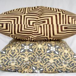 Geometric Brown Pillow Cover, Modern Indoor/Outdoor Cushion - 18x18 - thumbnail 2
