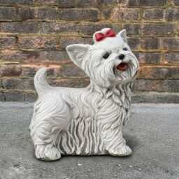 Outdoor Yorkshire Terrier Statue Concrete Dog Sculpture Cement Decoration Yorkie Lover Gift Handmade Yard Art - thumbnail 4
