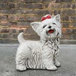 Outdoor Yorkshire Terrier Statue Concrete Dog Sculpture Cement Decoration Yorkie Lover Gift Handmade Yard Art - thumbnail 3