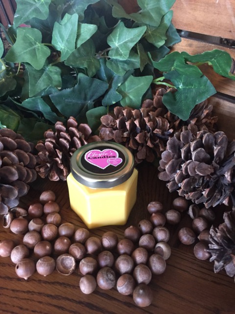 Full Moon, Hand Made, Poured, 100% Soy, All Natural, Candle in 4 Oz Hexagon Glass Jar, With Black Metal Lid