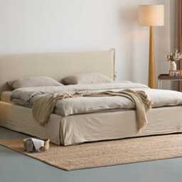34 Colors Linen Bedding , Bed Skirt With Pleats , Natural Color King, Queen, Custom Size & Bed Spread, Washed Linen Bedding - thumbnail 2