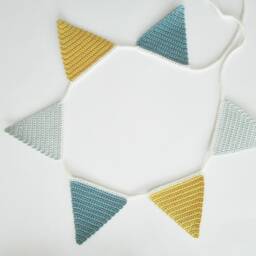 Bunting Garland, Nursery Bunting, Scandi Decor, Newborn Room Baby Boy Crochet Playroom Wall Decor - thumbnail 2