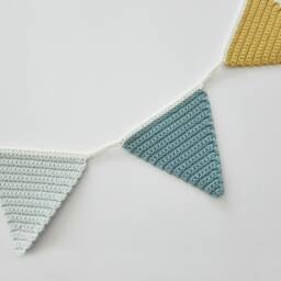 Bunting Garland, Nursery Bunting, Scandi Decor, Newborn Room Baby Boy Crochet Playroom Wall Decor - thumbnail 3
