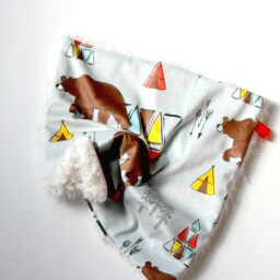 Dream Lovie. Security Blanket. Personalized Lovey. Faux Fur Aztec Bears. Mini Baby Minky Shower Gift - thumbnail 2