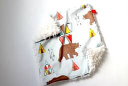 Dream Lovie. Security Blanket. Personalized Lovey. Faux Fur Aztec Bears. Mini Baby Minky Shower Gift - thumbnail 1