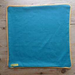 Mid Century Modern Cushion Cover, French Bread, Brioche, Hand Printed Cotton Sateen Fabric. Retro Chic, Mint Vintage Fabric - thumbnail 2