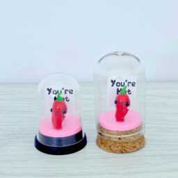 Handmade Kawaii Pepper Dome Ornament - You're Hot Polymer Clay Gift - thumbnail 4