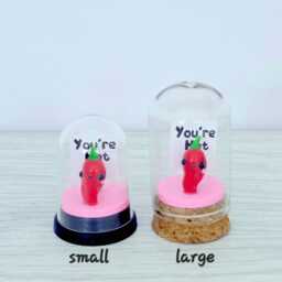 Handmade Kawaii Pepper Dome Ornament - You're Hot Polymer Clay Gift - thumbnail 2